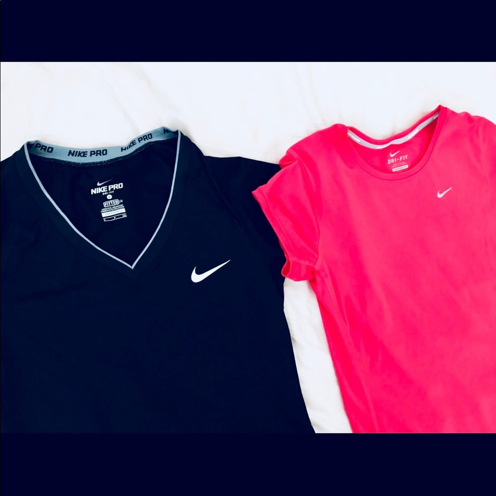 2 Nike Pro Dri-Fit Workout Shirts